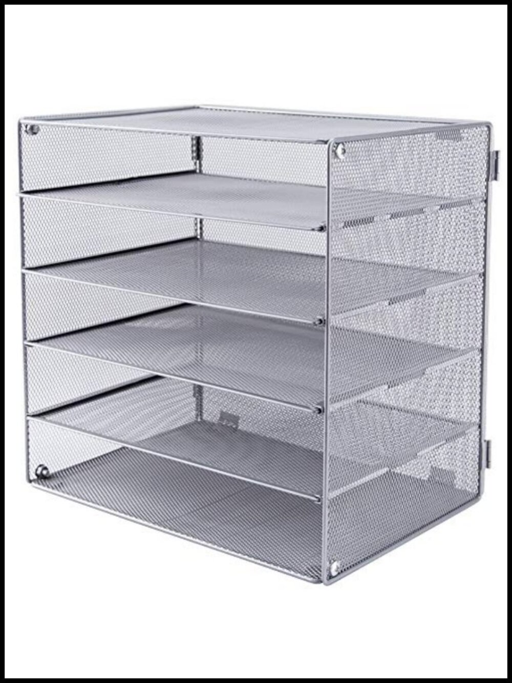 5 Slot Mesh Desk Organizer Tray File Paper Letter Folder Holder Desktop Sorter
